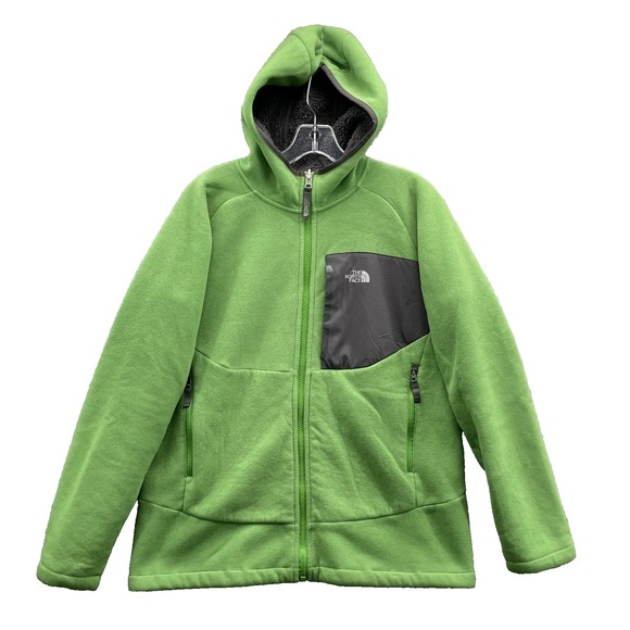 North Face Fleece Jacket Youth Boys XL Green Outdoor Camp Hiking Gorpcore Winter